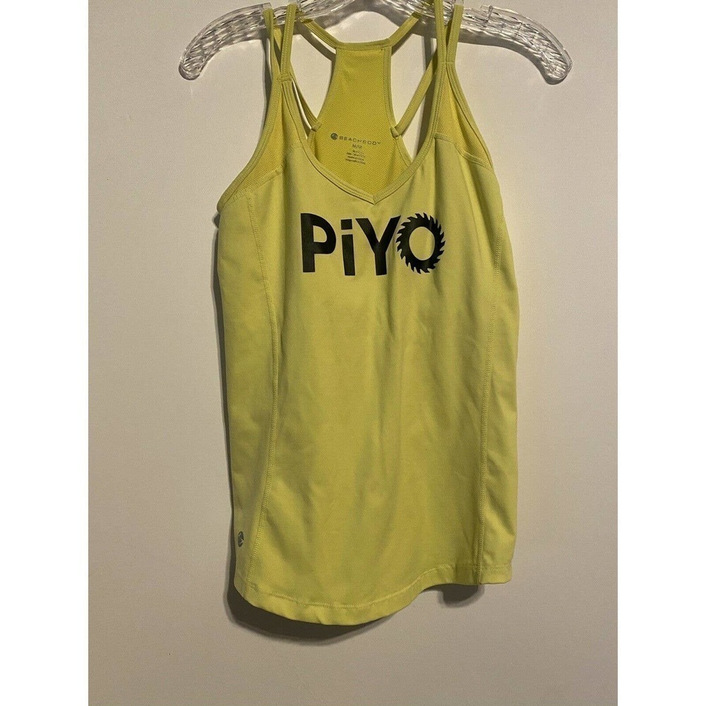 𝅺BEACHBODY Piyo Crossbody Tank Top Yellow Medium